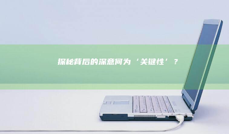 探秘背后的深意：何为‘关键性’？